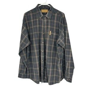 Clearwater Outfitters Mens Plaid Shirt Large 100% Cotton Button Down Casual EUC